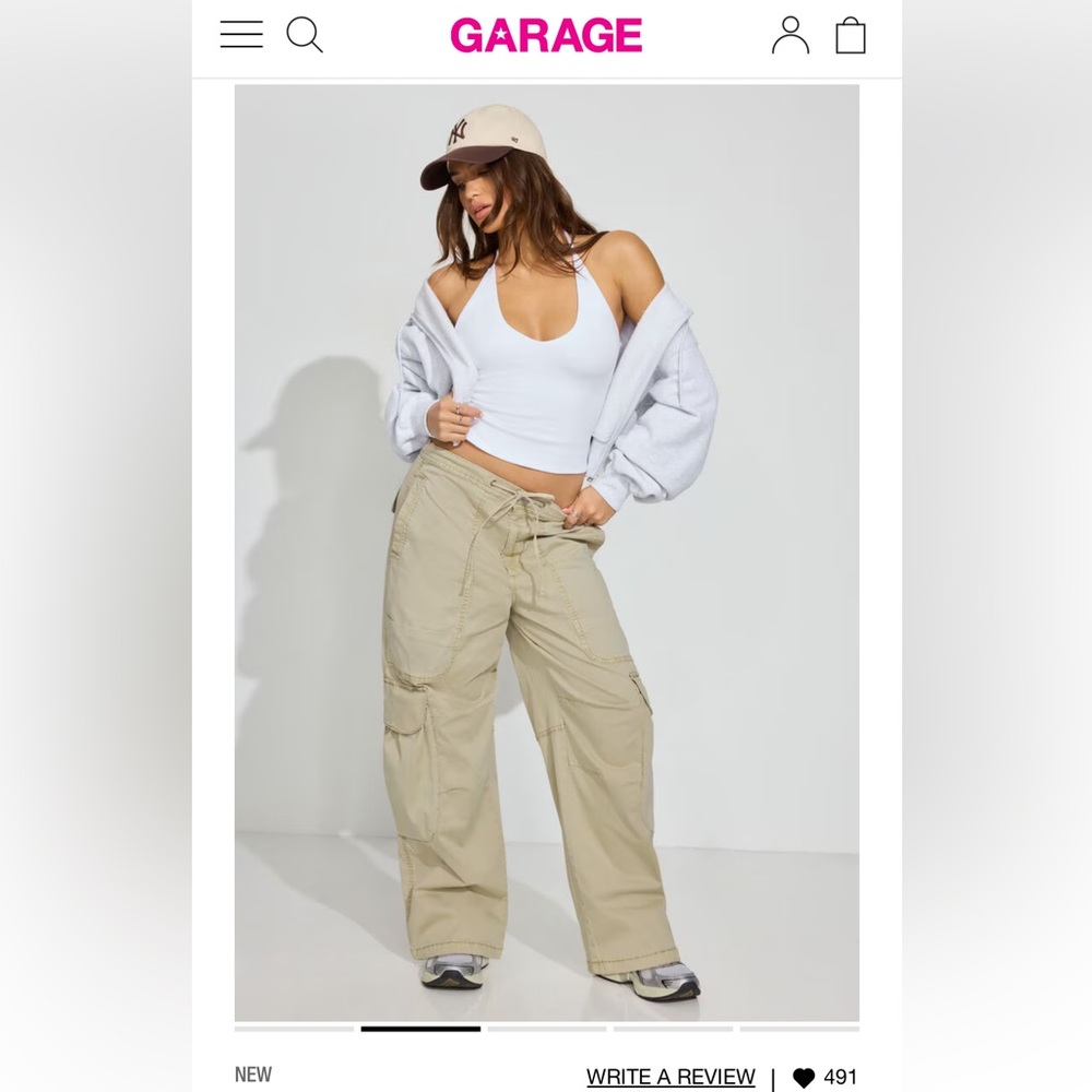 Garage Beige Wide Leg Pants